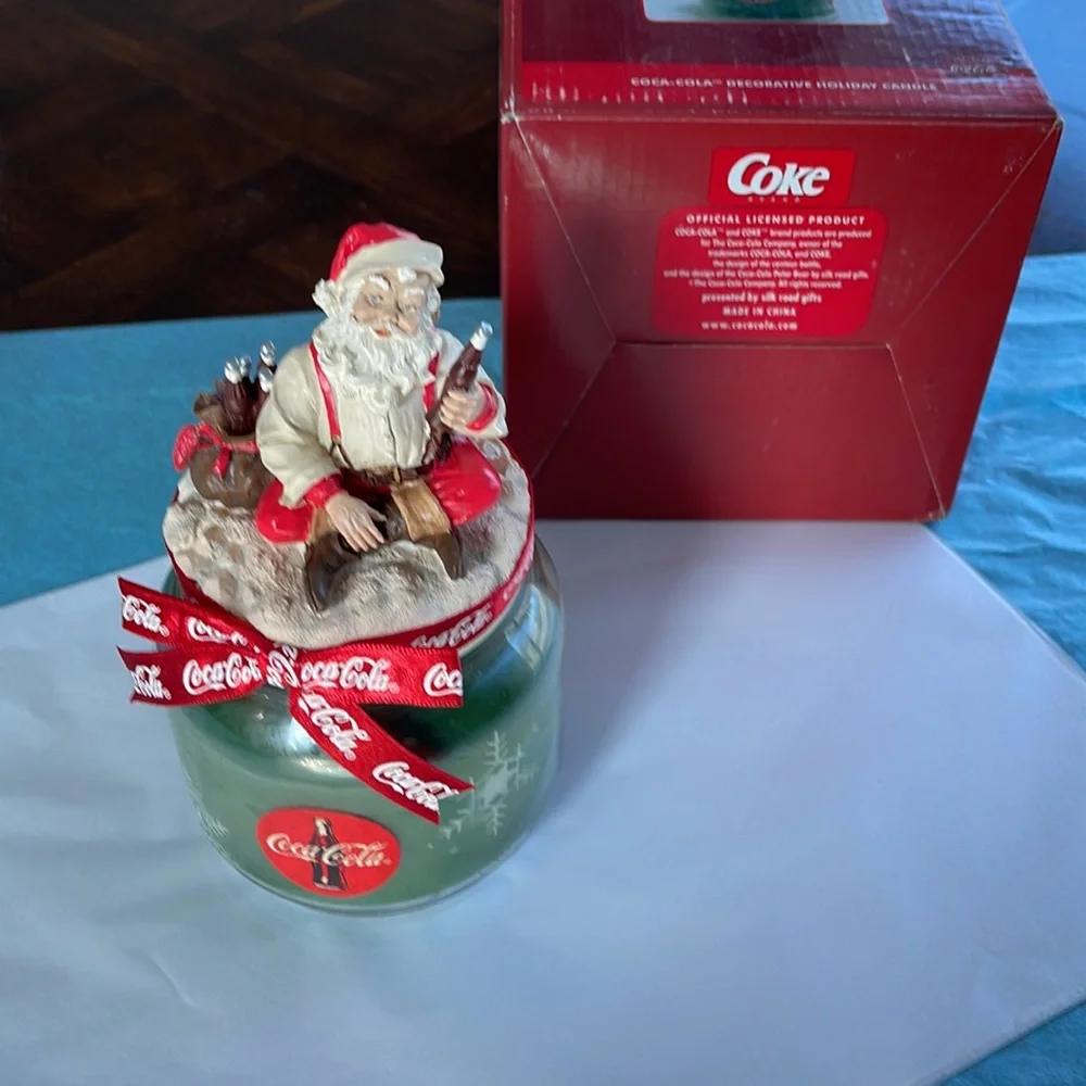 2003 Coca-Cola Santa Claus Christmas Decorative Holiday Candle VTG